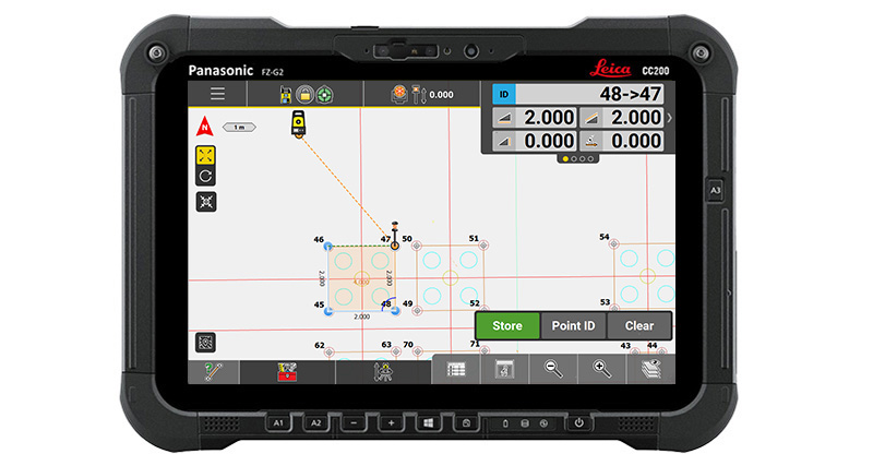 L’application Leica iCON vérifie l’implantation correcte sur site des murs, des coffrages, des colonnes, des tuyaux et plus encore.